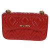Secondhand Miu Miu Chain Flap Shoulder Bag Quilted Shiny