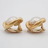 Secondhand Chanel Vintage Round Clip-On Earrings Metal with Faux