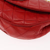 Chanel Camellia Rounded Clutch Satin and Leather