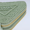 Secondhand Prada Triangle Logo Zip Around Shoulder Bag Raffia and