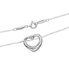 Tiffany & Co. Elsa Peretti Open Heart Pendant Necklace Sterling Silver with Pink Sapphire