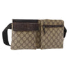 Gucci Vintage Double Belt Bag GG Canvas with Leather