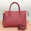 Secondhand Miu Miu Convertible Madras Side Zip Satchel Grainy