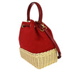 Secondhand Prada Drawstring Bucket bag Canvas and Wicker