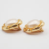Secondhand Chanel Vintage Round Clip-On Earrings Metal with Faux