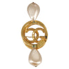 Secondhand Chanel CC Coco Brooch Metal with Faux Pearls and Crystals