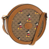 Gucci Disney Mickey Mouse Round Shoulder Bag Printed Mini GG Coated Canvas