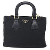 Secondhand Prada Convertible Top Handle Tote Tessuto with Vernice Saffiano