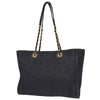 Secondhand Chanel Deauville Tote Navy Canvas Accessories