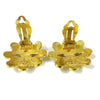 Chanel Vintage CC Flower Cutout Round Clip-On Earrings Metal
