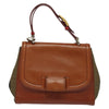 Fendi Silvana Bag Leather with Pequin Canvas