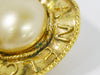 Chanel Vintage Round CC Clip-On Earrings Metal with Faux Pearl