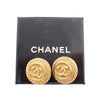 Chanel Vintage CC Logo Round Clip on Earrings Textured Metal