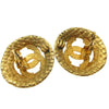 Secondhand Chanel Vintage CC Round Cutout Clip-On Earrings