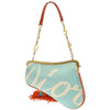 Christian Dior Vintage Saddle Bag Embroidered Satin