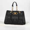 Salvatore Ferragamo Gancini Convertible Tote Quilted Leather