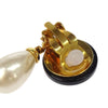 Secondhand Chanel CC Logo Dangle Earrings Artificial pearls with Gold-plated