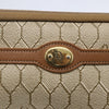 Christian Dior Vintage Honeycomb Zip Pouch Canvas and Leather