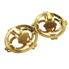 Secondhand Chanel Vintage CC Round Cutout Clip-On Earrings