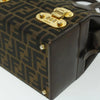 Fendi Vintage Top Handle Lock Box Bag Zucca Canvas