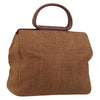 Chanel Vintage Wood Top Handle Bag Raphia