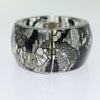 Secondhand Chanel CC Hinged Bangle Bracelet Resin with Lace and Faux Pearls