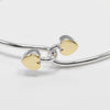 Tiffany & Co. Double Heart Lock Bangle Bracelet Sterling Silver with 18K Yellow Gold