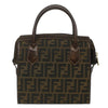 Fendi Vintage Top Handle Lock Box Bag Zucca Canvas