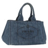 Secondhand Prada Canapa Tote Blue Canvas Accessories