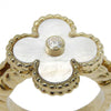 Van Cleef & Arpels Vintage Alhambra Ring 18K Yellow Gold with Mother of Pearl and Diamond