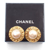 Secondhand Chanel Vintage Round Clip-On Earrings Metal with Faux