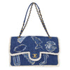 Chanel Egyptian Hieroglyph Flap Bag Denim and Shearling