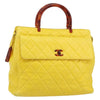 Chanel Vintage CC Resin Pocket Tote Quilted Leather
