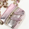Chanel CC Cube Zip Clutch with Chain Handle Quilted Lambskin
