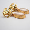 Secondhand Chanel CC Teardrop Earrings Metal with Faux