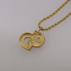 Secondhand Christian Dior CD Pendant Necklace Metal and Crystals