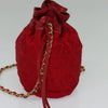 Chanel Vintage Drawstring Bucket Bag Quilted Satin