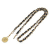 Chanel Vintage Logo Chain Belt Metal and Leather