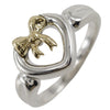 Tiffany & Co. Heart Ribbon Ring Silver 925 and K18 Yellow Gold