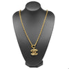 Chanel Vintage CC Pendant Necklace Quilted Metal
