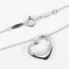 Tiffany & Co. Elsa Peretti Open Heart Pendant Necklace Sterling Silver with Pink Sapphire