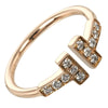 Tiffany & Co. T Wire Ring 18K Rose Gold with Diamonds