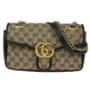 Gucci GG Marmont Flap Bag Diagonal Quilted GG Canvas with Leather