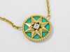 Secondhand Christian Dior Rose des Vents Necklace 18K Yellow Gold with Diamond and Malachite