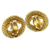 Chanel Vintage CC Round Cutout Clip-On Earrings Metal