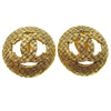 Secondhand Chanel Vintage CC Round Cutout Clip-On Earrings
