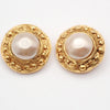 Secondhand Chanel Vintage Round Clip-On Earrings Metal with Faux