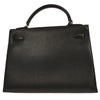 Secondhand Hermes Kelly Handbag Black Ardennes with Gold Hardware