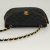 Secondhand Chanel Vintage Half Moon Chain Bag Quilted Satin with Braided Detail