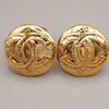 Chanel Vintage Round CC Clip-On Earrings Metal